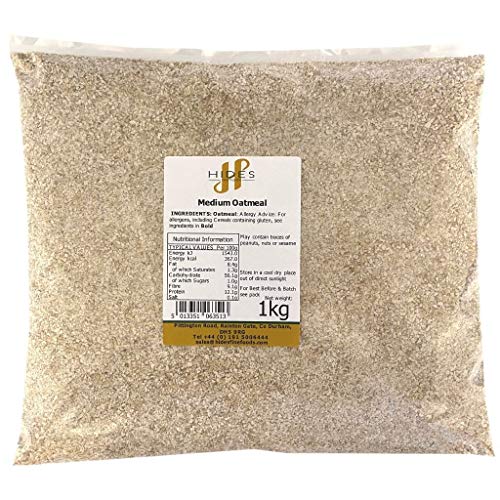Hides Fine Foods - Hides Fine Foods - Oatmeal Medium 1kg - GMO Free - Suitable for Vegetarians - Baking - Muffins - Cakes - Breakfast - Porridge - Overnight Oats - Flapjacks