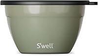 S'well 64oz Stainless Steel Salad Bowl Kit, Mountain Sage - Leakproof Lid, Removable Tray, 2oz Mini Canister, Dishwasher Safe Meal Prep