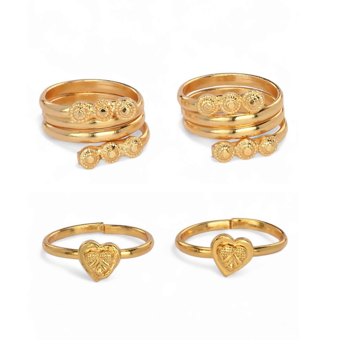 aanyacentric Set of 2 Pair Toe Rings Adjustable, Traditional & Fashionable Accessories for Women-picture-40