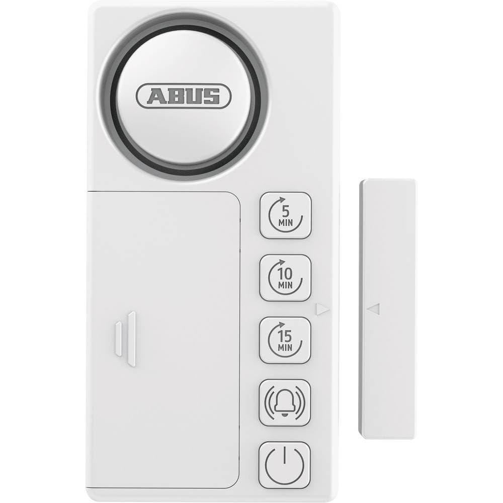 ABUS Time2Close Window Alarm with Countdown Timer Reminds of Open Windows or Doors After 5, 10 or 15 Minutes - Optional with Additional Alarm in the event of Burglary - for Adhesive Mounting