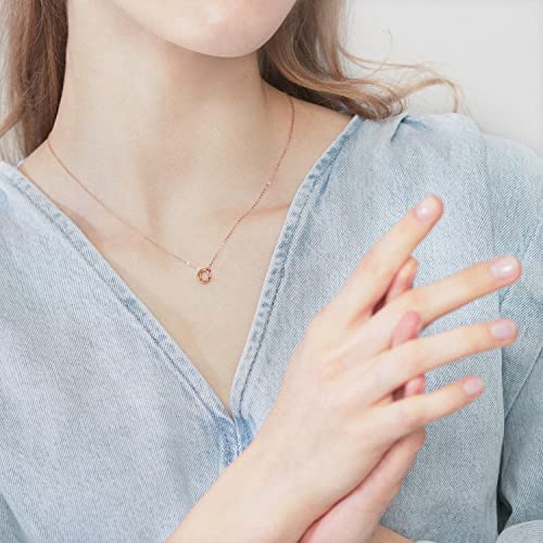 CHOW SANG SANG Delicate Gold 18K Rose Solid Gold Intertwined Circle, Loops Necklace for Women 91873U | 18.5 Inches, (47 CM)3