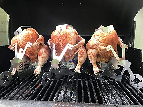 Portable chicken motorcycle BBQ-Beer Can Chicken Holder-beercan Chicken Stand for grill Roaster oven-Chicken things… - Afbeelding 7