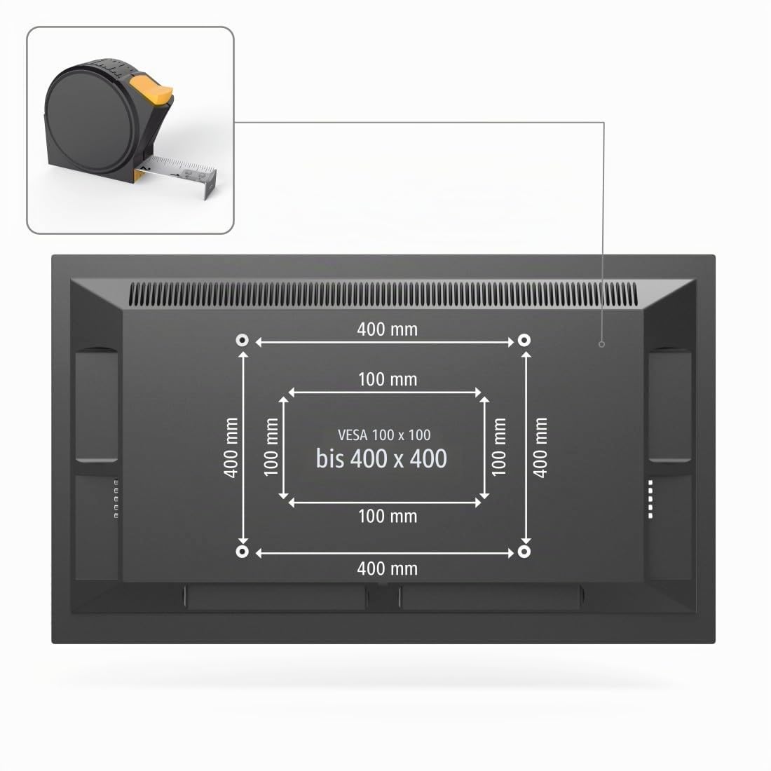 Hama TV Wandhalterung, neigbar, mit Diebstahlschutz, 32-65 Zoll, bis 50kg