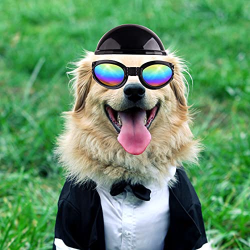 WXJ13 Pet Dog Helmet and Dog Goggles Set 5 Inch Dog Hat and Goggles Dog Sunglasses Dog Hard Hat Reflective Puppy Goggles… - Image 7