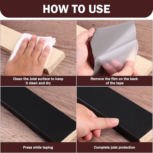 LLPT Joist Tape for Decking | Beam Joist Protection Flashing Tape | Heavy Duty Waterproof Butyl Sealant | for Wood Decks Roof Building Joists Beams(JDT250P2) | 2 Packs | 50mm x 15m 6 LLPT Joist Tape for Decking | Beam Joist Protection Flashing Tape | Heavy Duty Waterproof Butyl Sealant | for Wood Decks Roof Building Joists Beams(JDT250P2) | 2 Packs | 50mm x 15m - Image 6