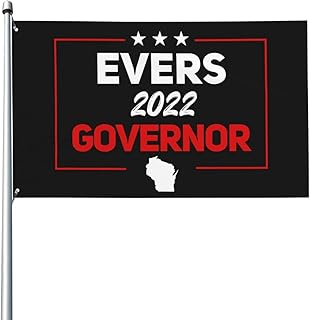 Tony Evers For Wisconsin Governor 2022 Flag 3x5 Feet Vivid Color and UV Fade Resistant Decor Double Sided Banner Flags for Indoor