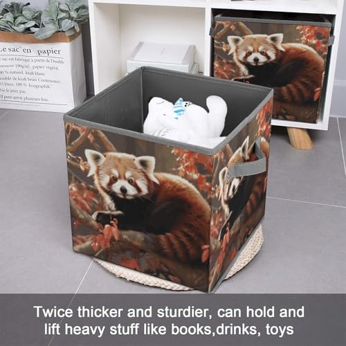 Panier de rangement pliable panda rouge contre le desordre - 4
