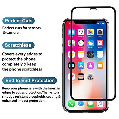 Image of STP FEEL Premium Tempered Glass Screen Protector Guard for iPhone X /XS /11 Pro (Black, Pack of 1) - Edge to Edge Coverage, Easy Installation Kit