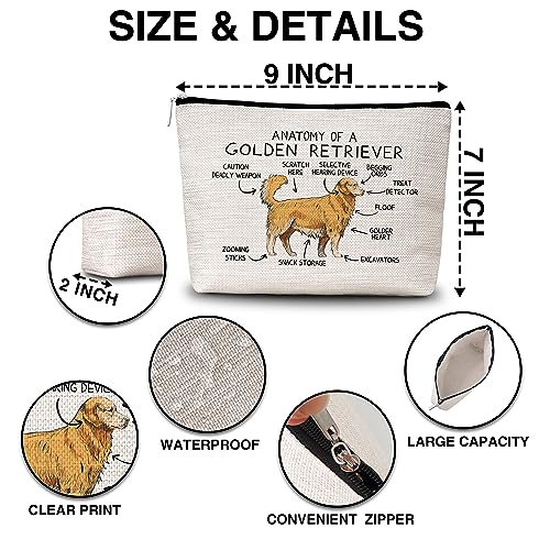 Golden Retriever Makeup Bag Anatomy Of A Golden Retriever Cosmetic Bag Lover Gift For Pet Dog Lover Women Sister Friend-A152