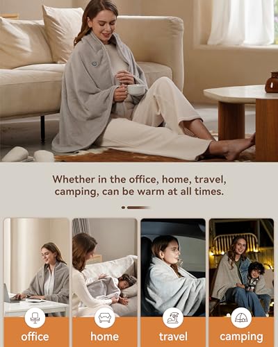 Zireot Heated Blanket Battery Operated,With Battery Pack,Cordless Usb Heated Shawl,Outdoor Portable Electric Blanket,Usb Heated Throw 3 Heating Levels,Softnees Heating Blanket For Neeck And Shoulder thumb #7