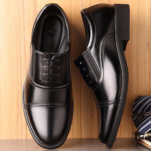 ADMLZQQ Men's Oxford Pointed Toe Dress Shoes Classic Formal Derby Shoes4