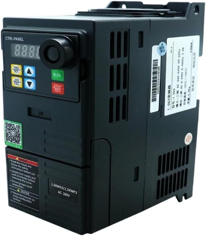 ముందు మరియు వైపు view of the HLTNC HS320 Variable Frequency Drive Inverter.