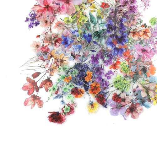 LNSYSNS Stickers Fleurs, Autocollant Fleur & Stickers Scrapbooking - 200 Pièces Set Premium | pour Albums, Agendas, Scrapbooking & Décoration Personnalisée