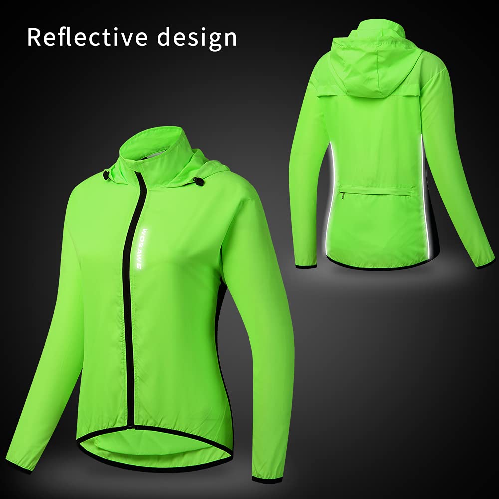 WOSAWE Veste de Cyclisme pour Femme, Respirant Léger Manteau avec Capuche pour Voyage Camping Randonnée Vacance Trekking