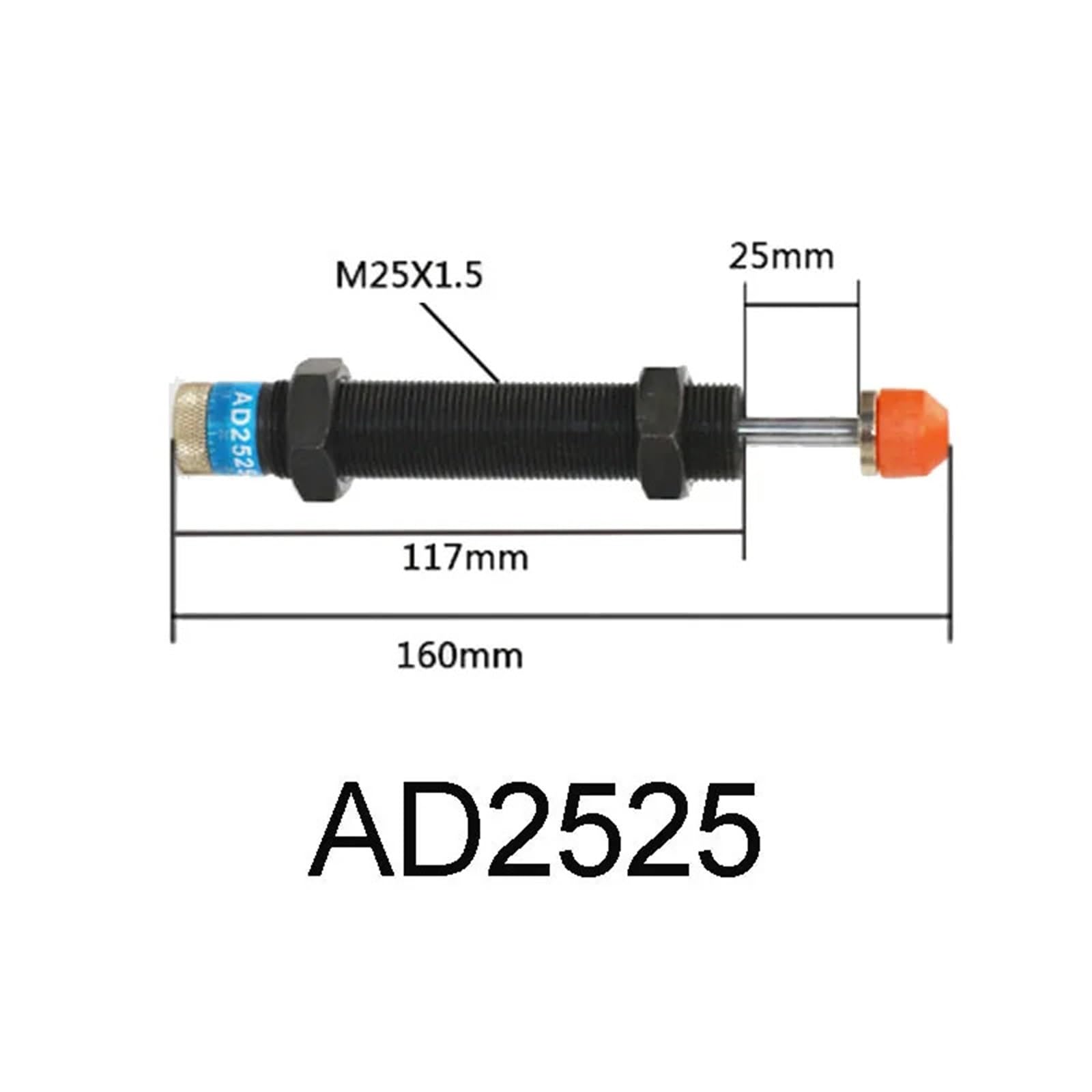 AD2525-5 Amortyzator pneumatyczny z buforem hydraulicznym - regulowane tłumienie i duża nośność