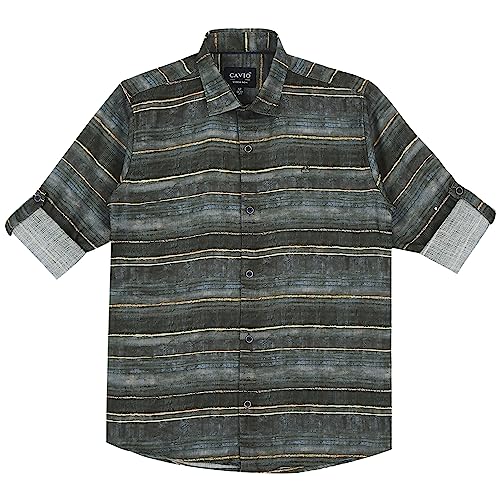 Image of CAVIO Boys Printed Shirt with Embellished T-Shirt