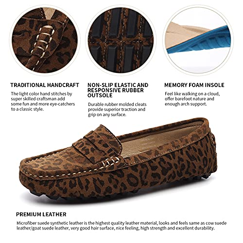 Women's Suede Penny Loafers - Casual, Retro, Comfort driving shoes