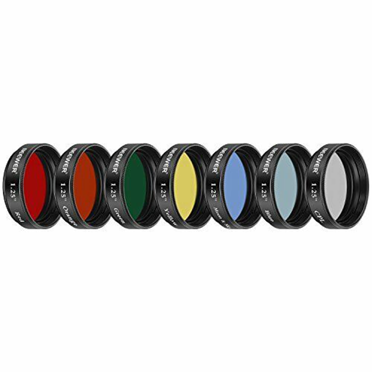 Filtro lunare telescopico da 3,25 cm, set di 6 filtri colorati per telescopio, oculare, lenti colorate per migliorare la definizione e la risoluzione nell'osservazione planetaria lunare, con robusta