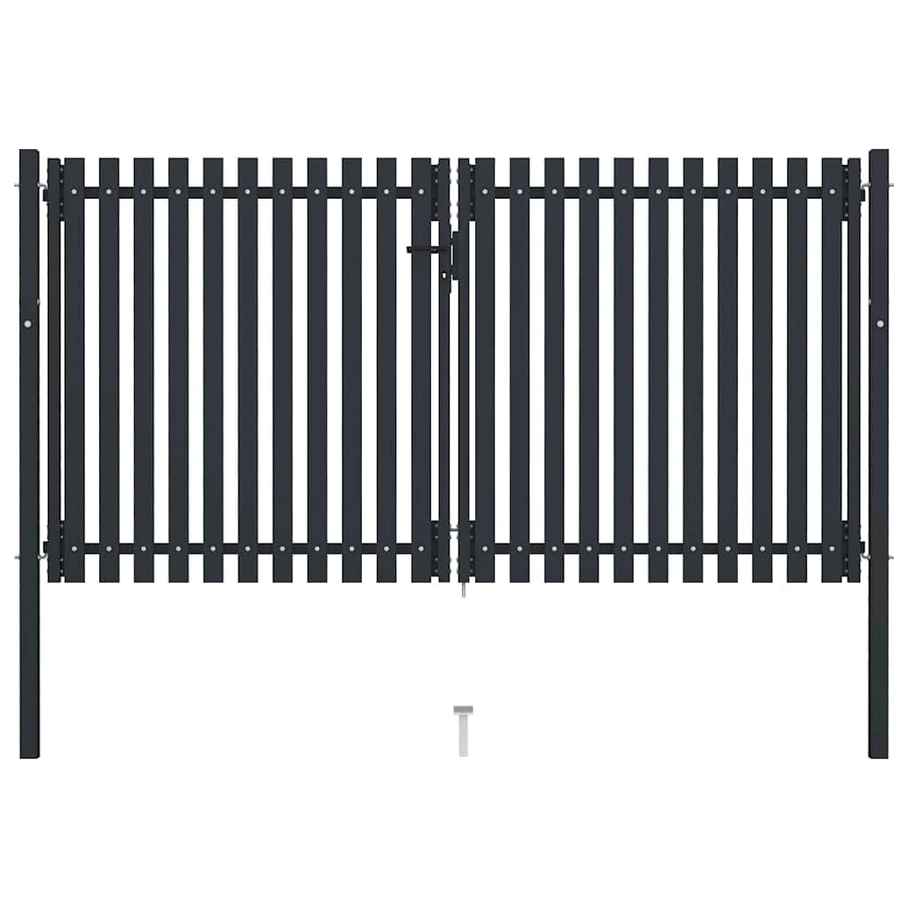 vidaXL Double Door Fence Gate Steel 300x150 cm Anthracite