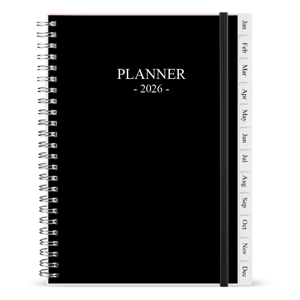 2026 Planner - Monthly Planner Runs January 2026 to December 2026, 6.25" x 8.25", 12 Monthly Tabs, 14 Notes Page, Inner Pocket, Flexible Cover with