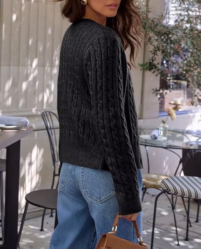 Image of Ezbelle Women's Long Sleeve Open Front Cropped Lightweight Cardigan Sweater Button Down Shirt 2026 Fall Tops