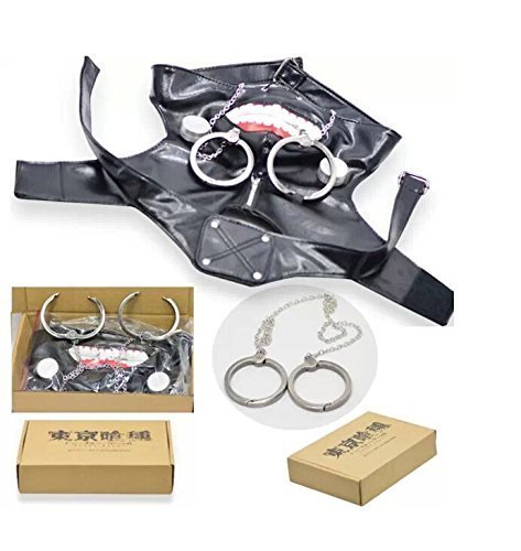 Mimiki Cosplay Tokyo Ghoul Kaneki Ken Masks Handcuffs Pu Leather Alloy