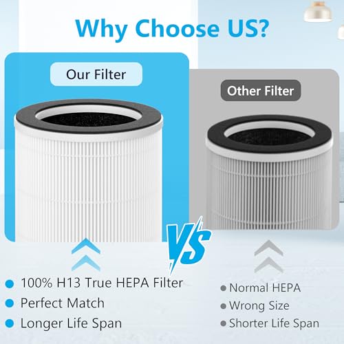 Image of 2 Packs HAP609 Replacement Filter Compatible with ECOSELF HAP609 Air Purifi-er for Home Large Room up to 1800 Ft, Main Filter