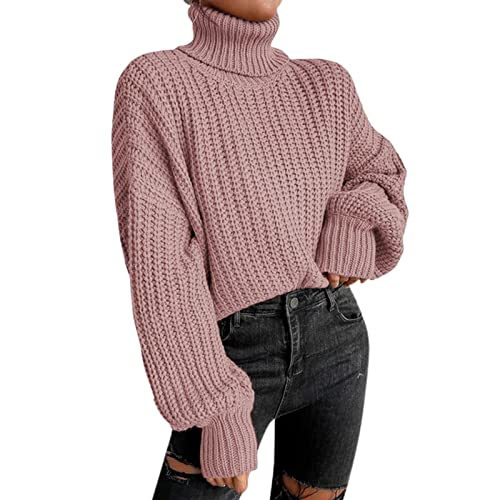 TDEOK Grobstrickpullover Damen Oversize - Crop Pullover Damen Strick Grobstrick Sweatshirts Warm Winterpullover Winter Langarm Lose Strickpullover Casual Oversized Sweater Rollkragen-Strickpullover TDEOK Grobstrickpullover Damen Oversize - Crop Pullover Damen Strick Grobstrick Sweatshirts Warm Winterpullover Winter Langarm Lose Strickpullover Casual Oversized Sweater Rollkragen-Strickpullover