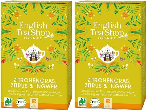 English Tea Shop - Lemongrass, jengibre y fruta cítrica orgánicos del té - 20Sachet(s) (Paquete de 2)