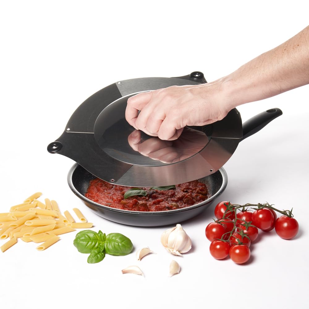 IPAC Coperchio con Ventilazione Modern Nero in Acciaio inossidabile 22 cm Rotondo Magnetica
