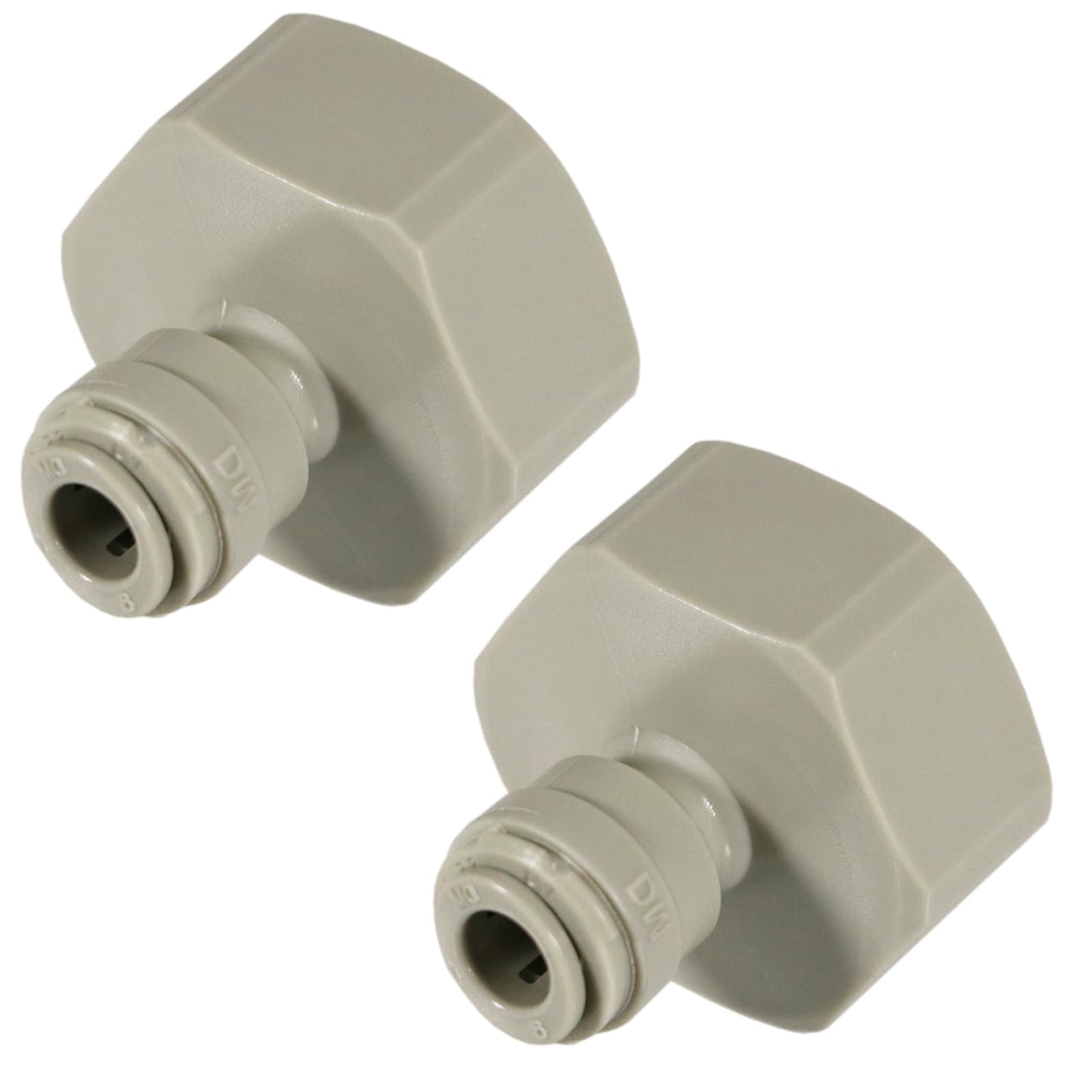 SPARES2GO Female Adaptor 1/4" Push Fit x 3/4" BSP for American Fridge Freezer Water Pipe (Pack of 2 Adaptors)