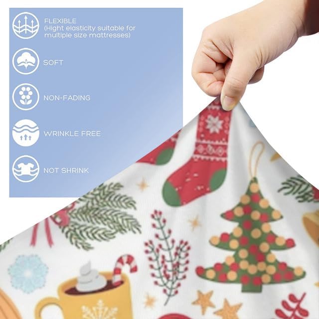 Miniatura 3 de Bidesign Full Christmas Theme Duvet Cover (Merry ChristmasChristmas TreeBell Pattern) Holiday Deluxe Double Bedding Set (1 Duvet Cover +2