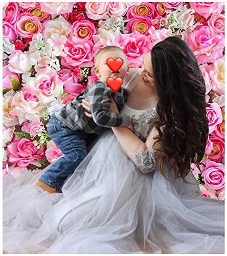3D Rose Flower Photo Background Pink Red Rose Photography Backdrop For Pictures 5X3Ft Vinyl Newborn Baby Bridal Shower Birthday Party Banner Cake Table Decor Supplies Photo Studio Props #TOP3