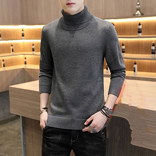 Pull col roulé homme anti-froid en tricot polaire épais pour l'hiver