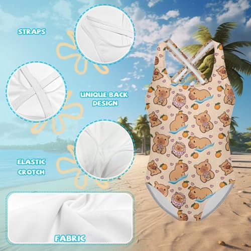 Image of Girls One Piece Swimsuits Size 5-14 Kawaii Gymnastics Leotard for Beach Vacations