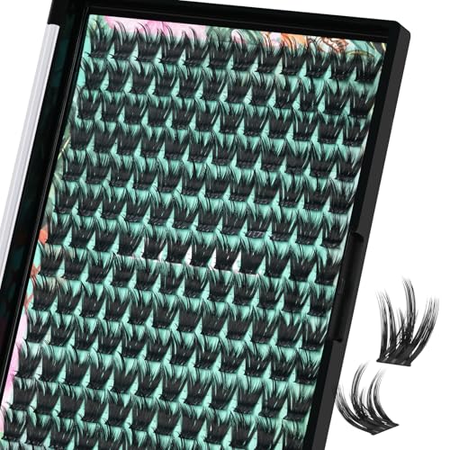 Lash Clusters Wet Look 168Pcs Eyelash Cluster Ultra-Thin Lash Band Eyelashes Extensions Spiky Anime Wide Span Lashes(Orchid,D-12mm)