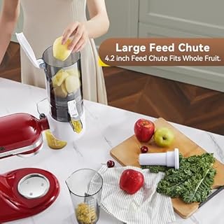 KitchTree Attachment For KitchenAid Stand Mixer,Masticating Juicer Attachment,White+Grey