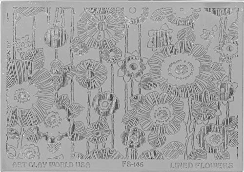 FlexiStamps Texture Sheet Lined Flowers Design - 1 pc.