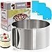 Senbos Anello per Torta Regolabile, Altezza 8,5 cm Anello per Torta con Maniglia, Anello Regolabile in Acciaio Inox con Accessori da Forno per Strati o Riempimento di Torte, Diametro da 16 a 30 cm