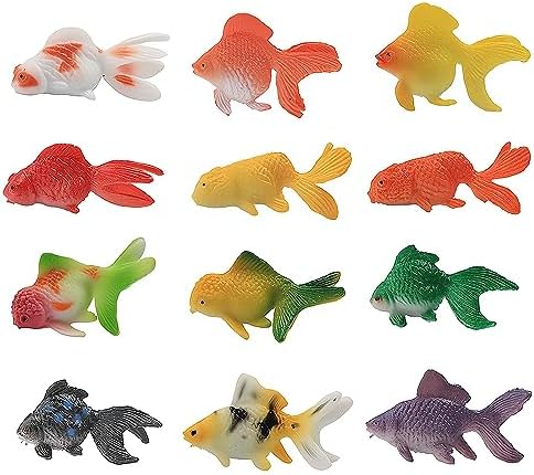 12pcs/Set Simulation Animals Model Fish Miniature Garden Figurine Home Decoration Accessories Decor Goldfish Craft Bonsai image 2