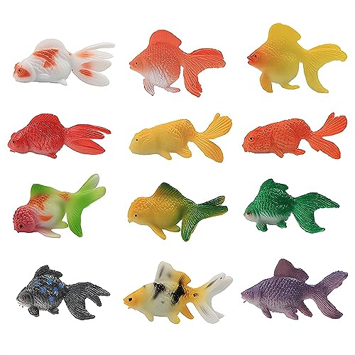 Opexicos 12pcs/Set Simulation Animals Model Fish Miniature Garden Figurine Home Decoration Accessories Decor Goldfish Craft Bonsai