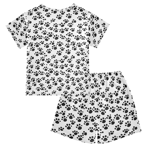 Cat Paw Print Pajama Set Pajamas Sleepwear Nightwear Loungewear Clothes Set B04028332