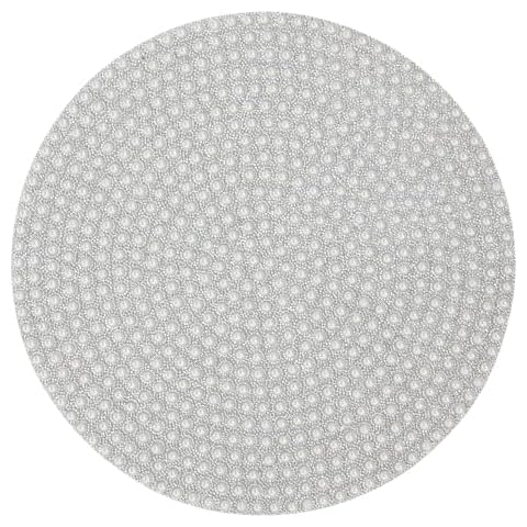 Montaigne Placemat - Pearl, Glass Rhinestones, Round Pattern, Protective Felt Back, for Sophisticated Dining Table Settings, Events, Weddings, Pearl, 15", Sold Individually Cover