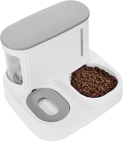 Miniatura 8 de Comedero automático para gatos, con temporizador automático por gravedad, contenedor de alimentos secos para mascotas, cuenco y dispensador de agua