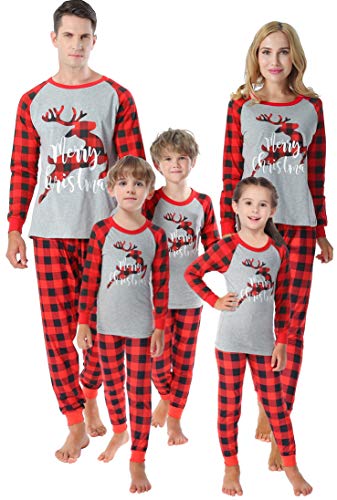 Matching Family Pajamas Christmas Boys Girls Deer Pjs Men Plaid Sleepwear Women Size S