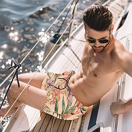 Short de bain vintage flamant rose confortable pour homme actif taille L