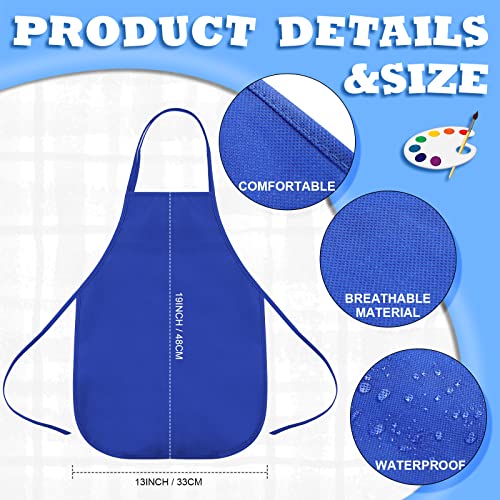 12 Packs Flat Paint Pallet Brush Set For Kids And 12 Pieces Children's Artists Fabric Aprons Paint Party Supplies Kids Paint Apron Paint Brush And Tray Set For Kitchen Classroom Art Painting Activity #TOP1