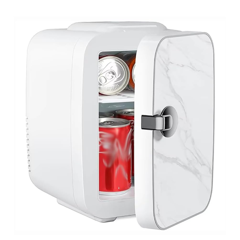 Mini Frigo per Camera da Letto, Mini Frigo Portatile, 4l/ 6 Can Reale E Walder 110 V AC/ 12v Dc Termoelettrico Compatto Piccolo Frigorifero, per Cura della Pelle, Bevanda E Cibo retrò retrò per Auto