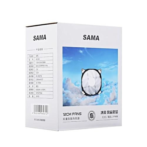 Sama Sf200 3 Pack Case Fan 120Mm Fans Pc Computer Case Fans 4Pin Pwm Fans With Fan Hub High Airflow Premium Quiet Mode (Black) #TOP7