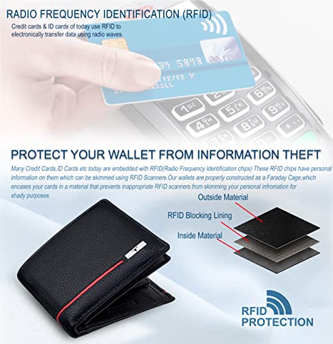 URBAN FOREST Stag Black/Red Leather Wallet for Men (Image - 7)